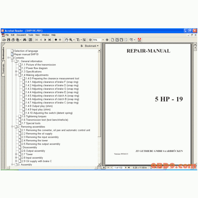 ZF 5 HP-19 Repair Manual