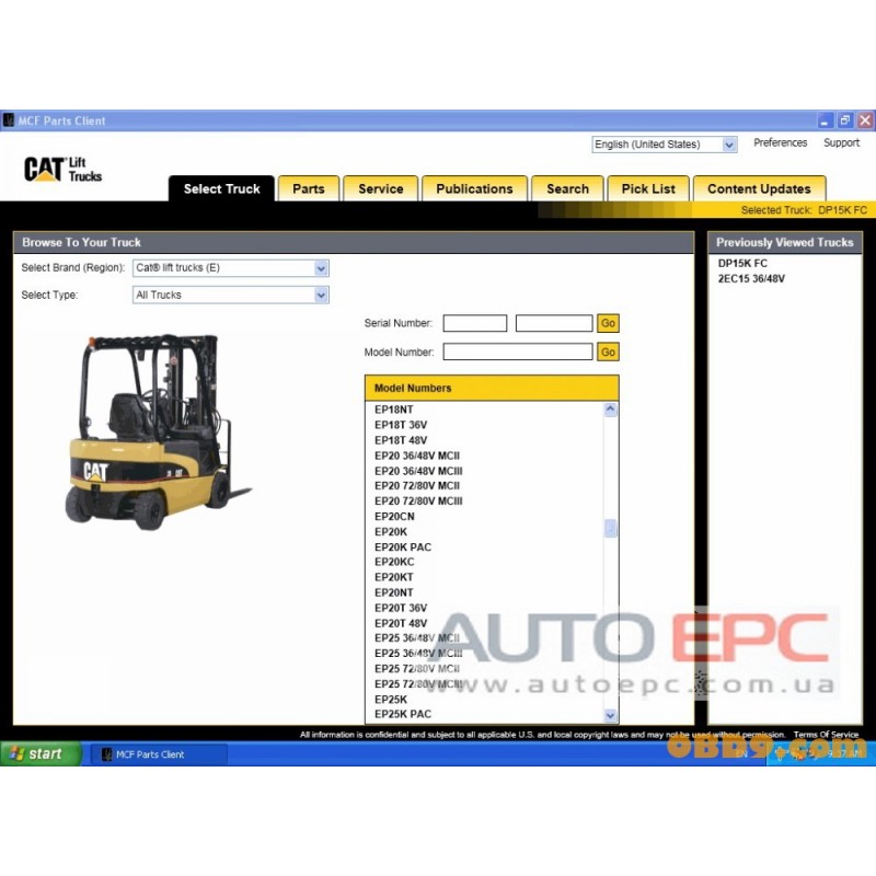 Caterpillar Forklift MCFE [04 2016]