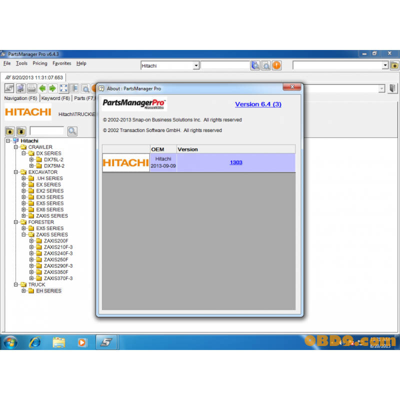 Hitachi PartsManager Pro 2016