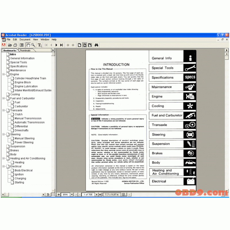 Honda Electronic Service Manuals