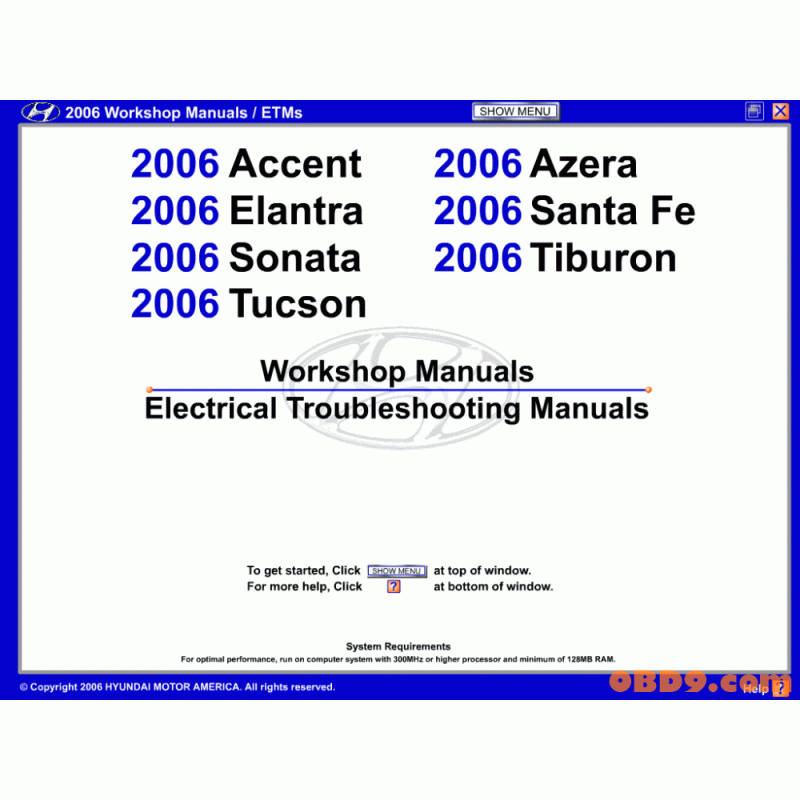 Hyundai Service Manuals 2006MY