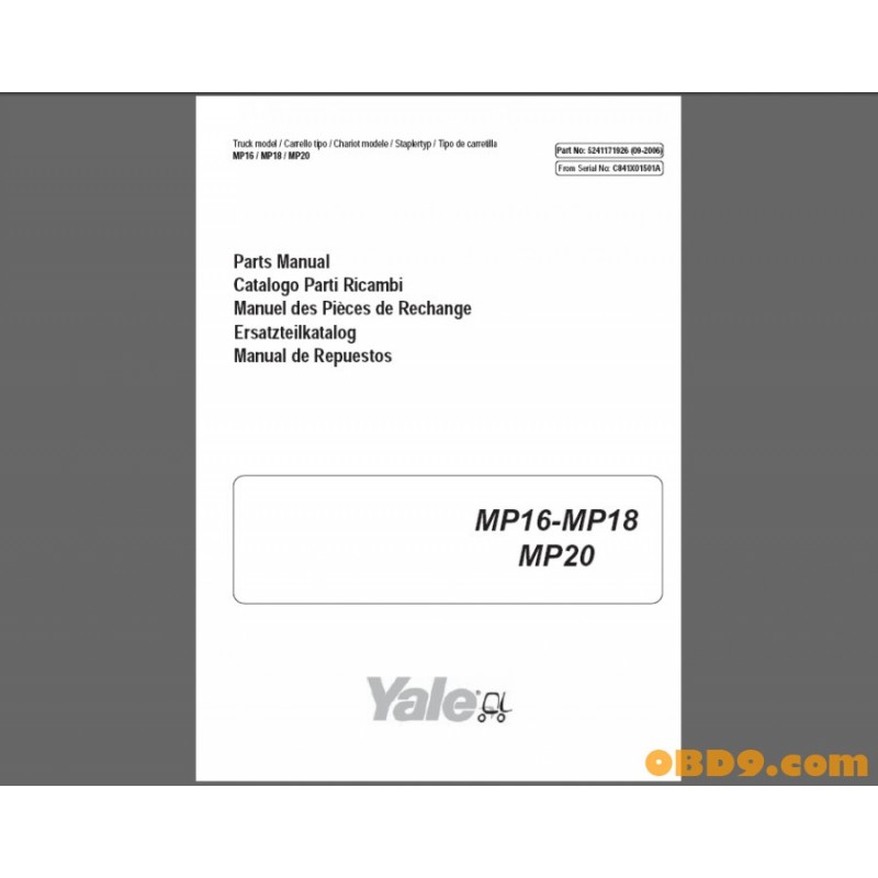 YALE PARTS CATALOG 2014 (PDF), YALE FORKLIFT Forklift Trucks