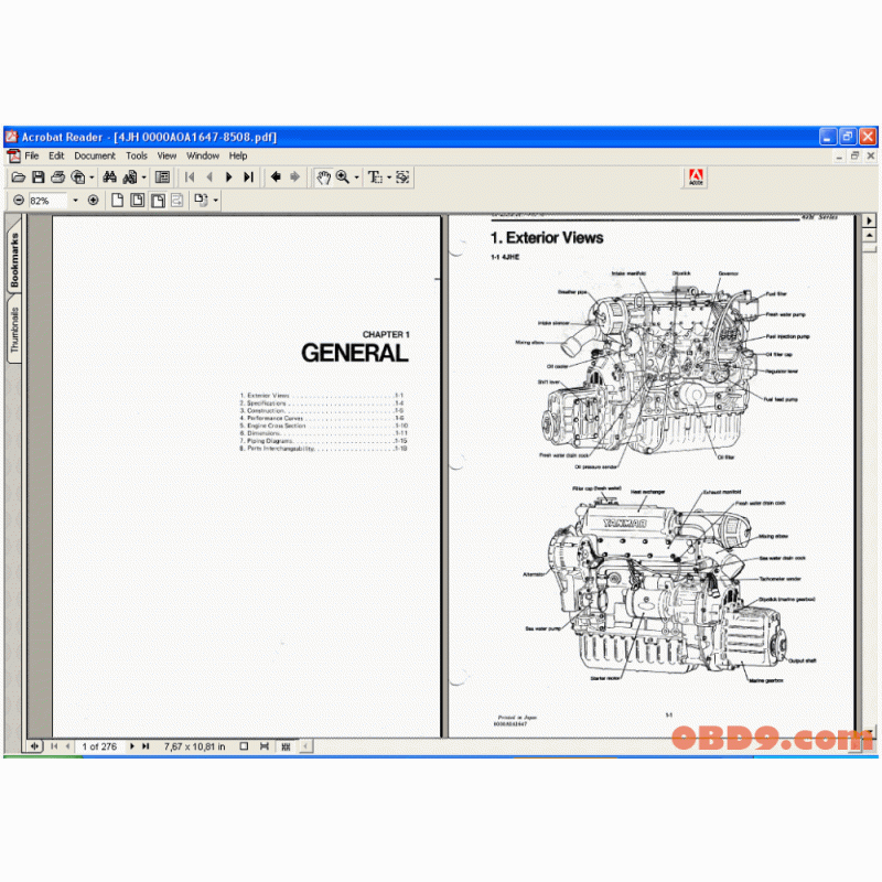 Yanmar Marine Diesel Engine 4JH(B)E, 4JH-T(B)E, 4JH-HT(B)E, 4JH-DT(B)E