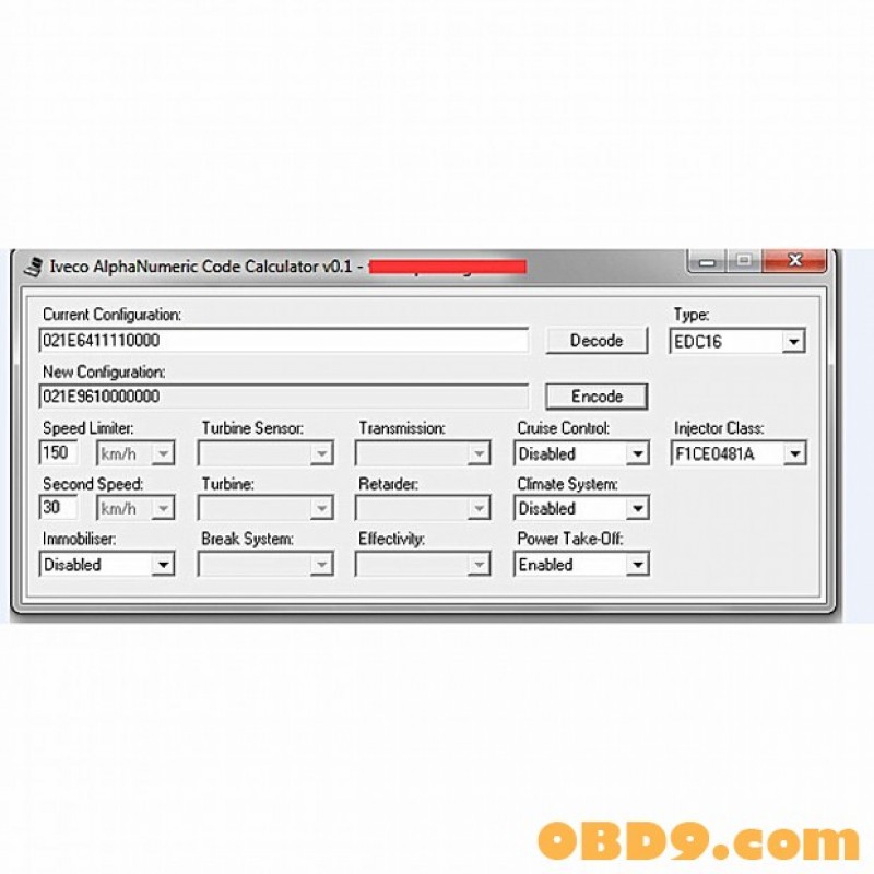 ALPHANUMERIC CODE CALCULATOR for IVECO Work on Win XP Vista 7