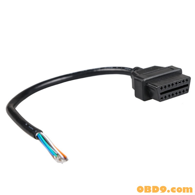 OBD2 16pin Female Connector to Open OBD Cable